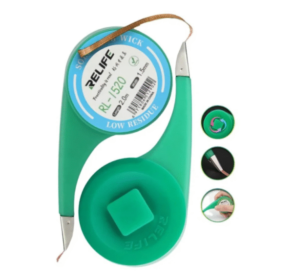 Relife RL-1520 Desoldering Wick Dispenser Solder Remover Wick with Stainless Steel Mouth - Image 3