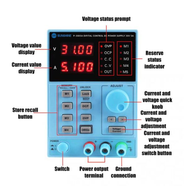 Sunshine P-3005a Dc Power Supply 100% Original - Image 4
