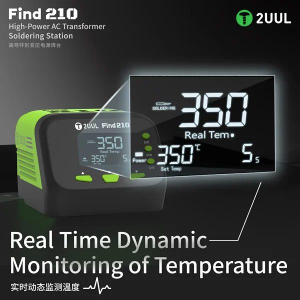 2uul FD01 Find210 High-Power Ac Transformer Soldering Station - Image 4