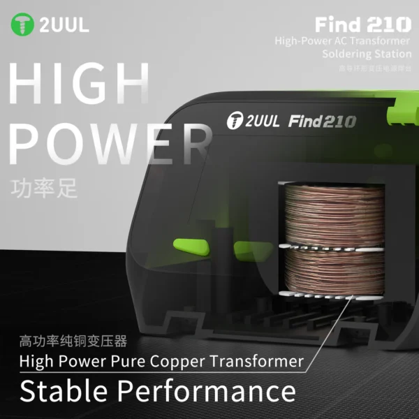 2uul FD01 Find210 High-Power Ac Transformer Soldering Station - Image 6