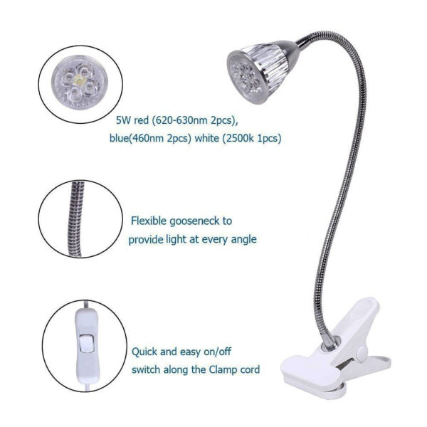 5w universal table clamp led light