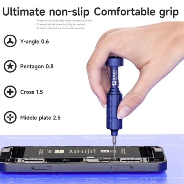Mechanic Mortar Blue Armor 4-in-1 High Hardness Precision Magnetic Screwdriver Set - Image 2