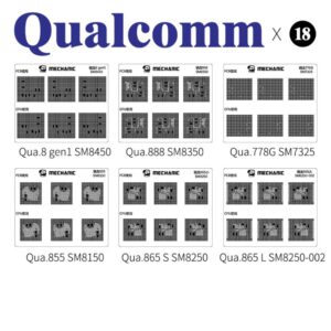 Mechanic COM80/Qualcomm Series-18 Pcs CPU Repair Green Oil Mesh Stencil