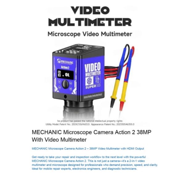 Mechanic Action 2 38mp Microscope Video Camera Multimeter - Image 2
