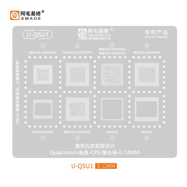 Amaoe U-QSU1 Stencil for Qualcomm Cpu & Ram
