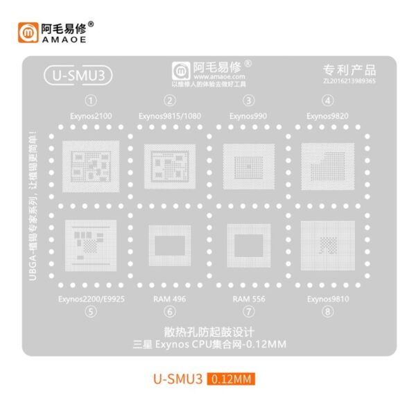 AMAOE U-SMU3 STENCIL For EXYNOS CPU & RAM